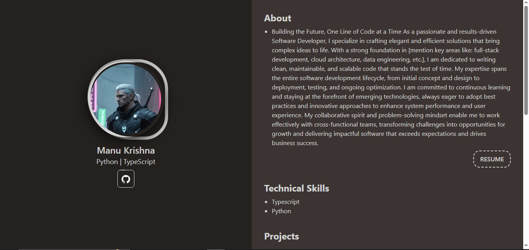 Manu Krishna EnteProfile